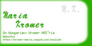 maria kromer business card